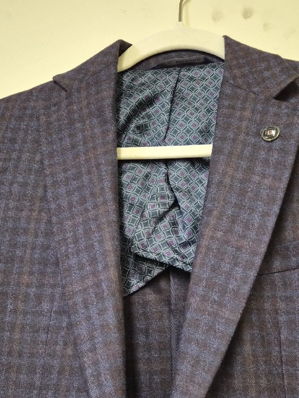 Ted Baker London Blue Checks Two-Button Sport Coat Size 46 R